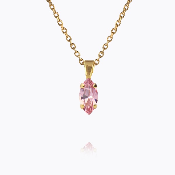 Caroline Svedbom Gold Petite Navette Necklace - Light Rose